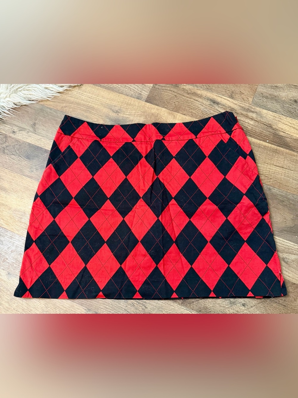Loudmouth Red and Black Argyle Tennis Skort Size 8